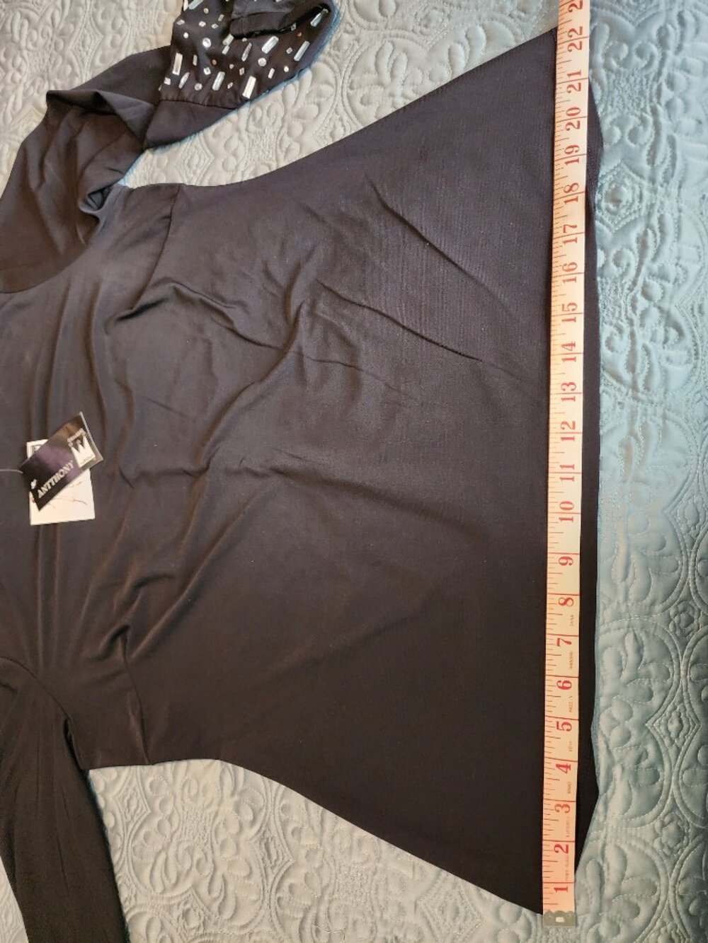Black Crystal Accented Top and Skirt set - Picture 12 of 16